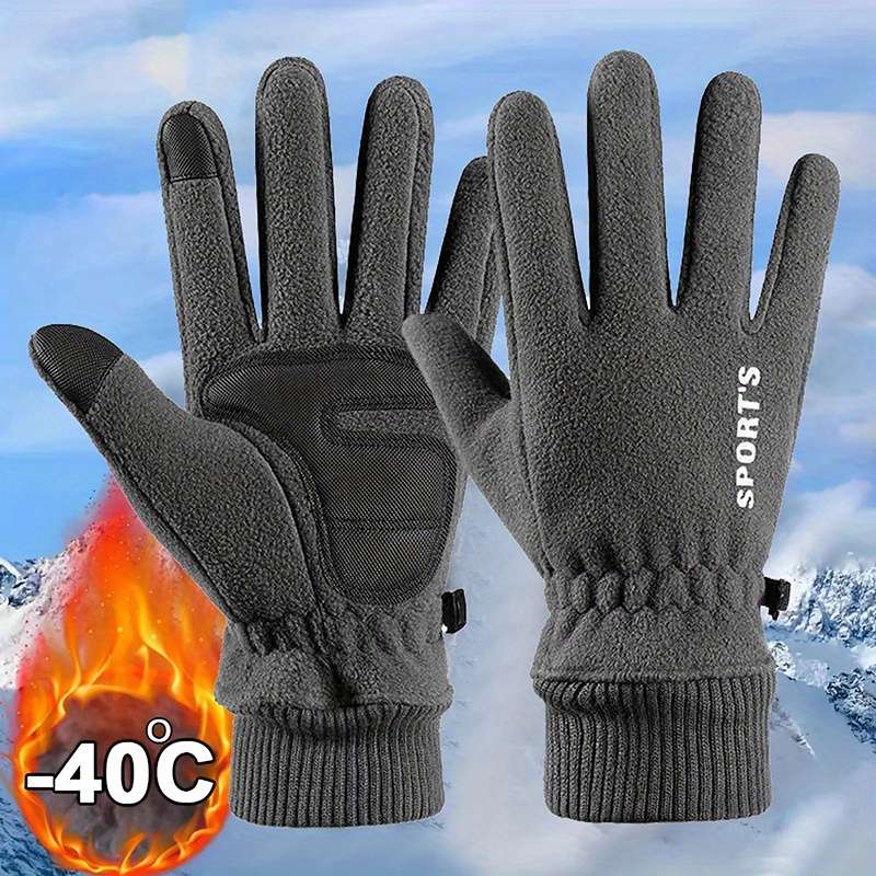1 Pair Black Warm Gloves