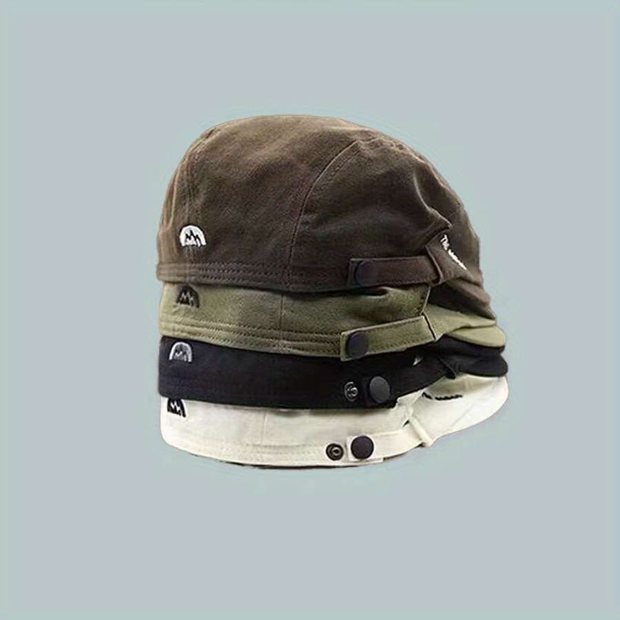 GULESWY Men's Retro British Style Beret Versatile Japanese-Inspired Simple Forward Peaked