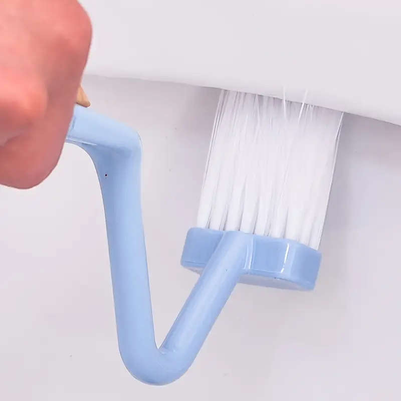 1 Blue V-Shaped Toilet Brush