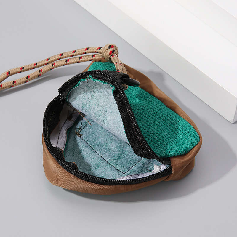 Triangle Keychain Coin Purse Hanging Neck Casual Sling Bag Trendy Storage Pouch Creative Gift