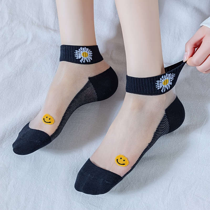 5 Pairs Of Random Colors One Size High Elastic Socks