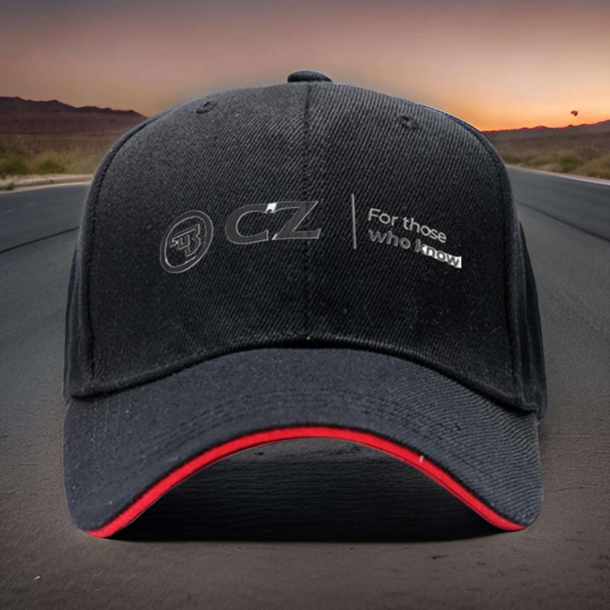 Adjustable Sports Cap Black with CZ Logo Stylish and Comfortable Headwear