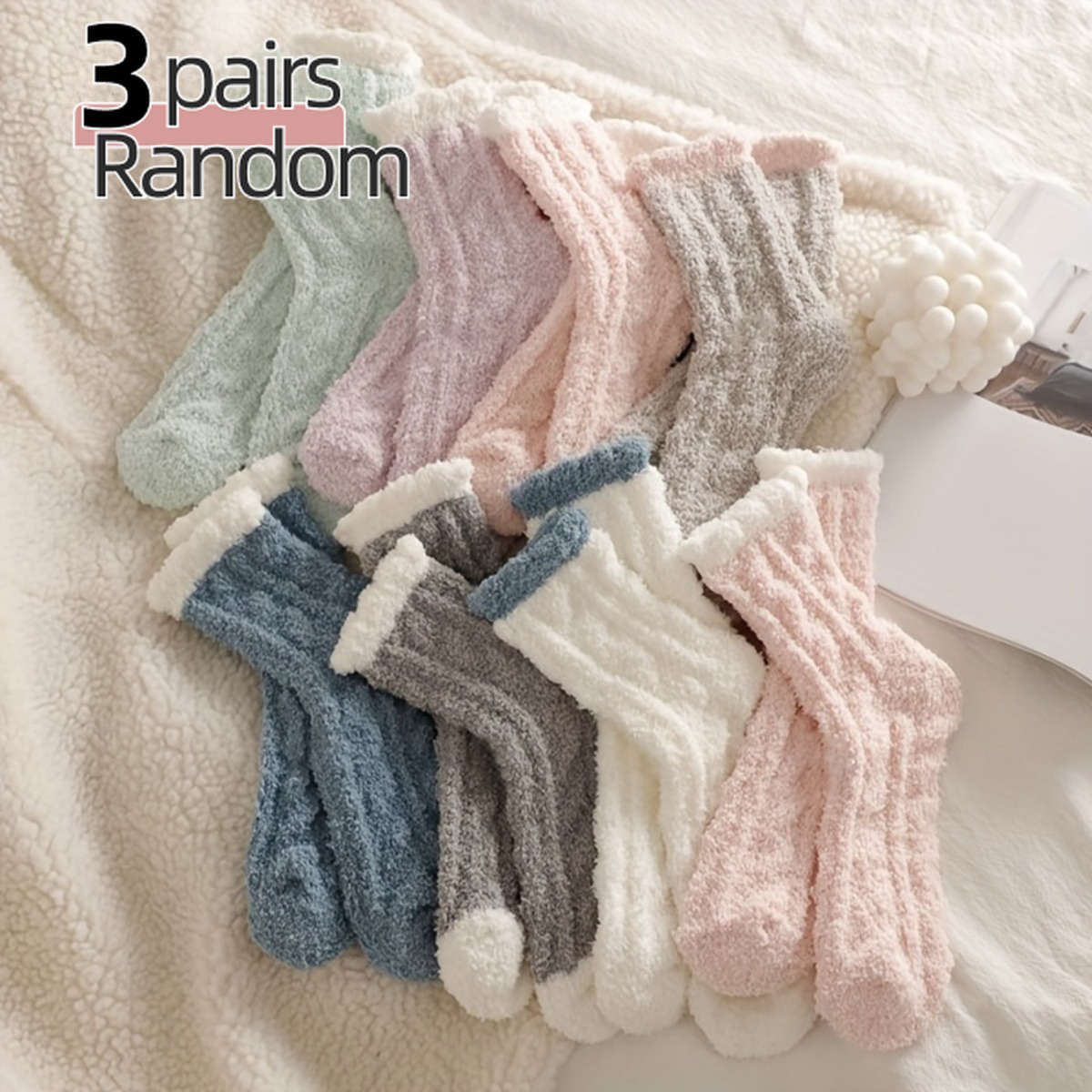 Sock 3 Pairs Random One Size