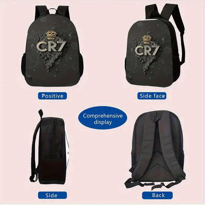 3-Piece CR7 Football Badge Backpack Set