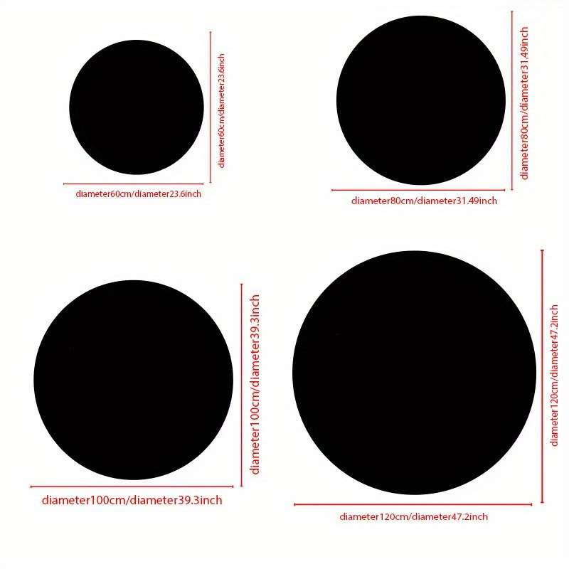 1Pc Diameter 100cm 39.3inch Floor Mat