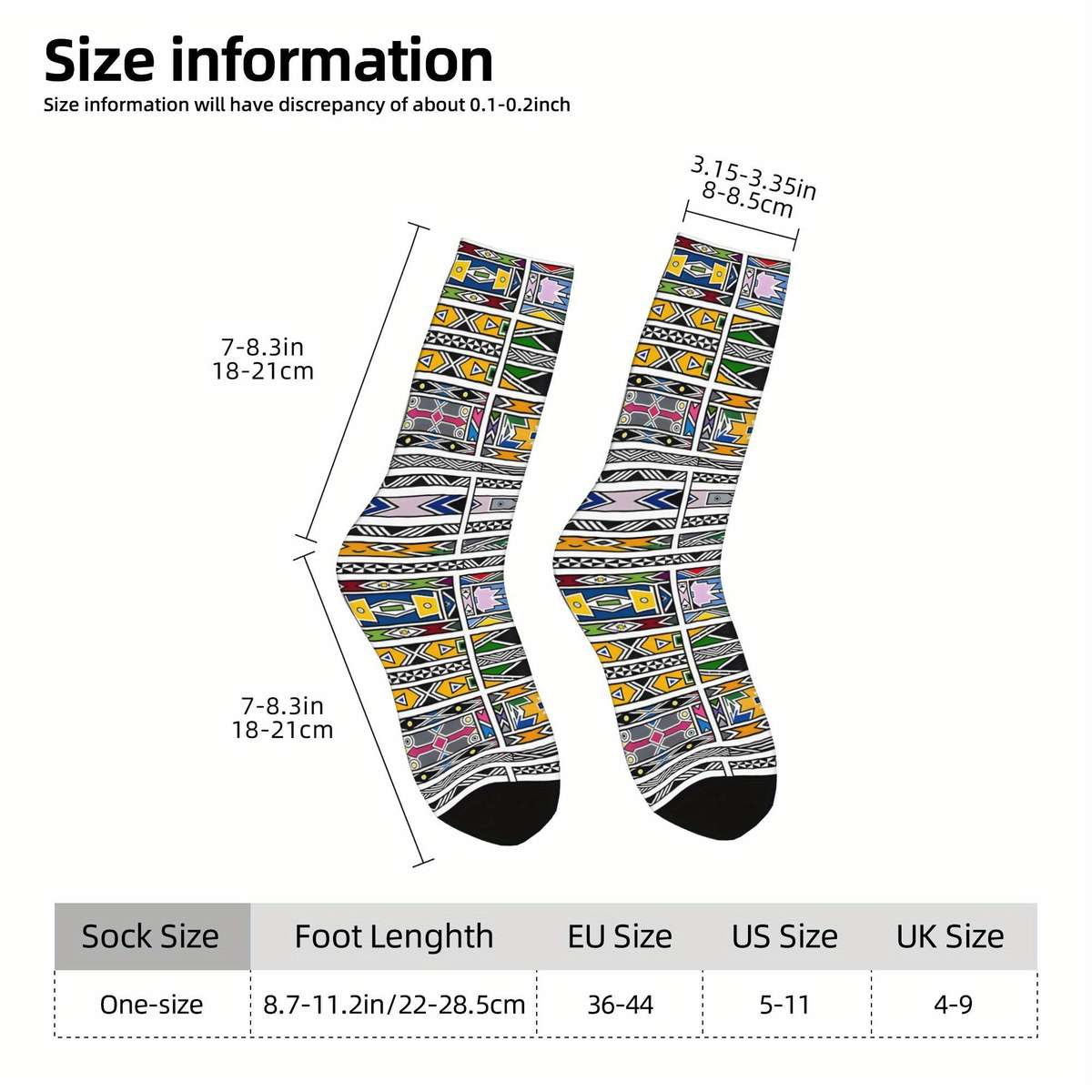 1 Pair Multicolor One Size Socks