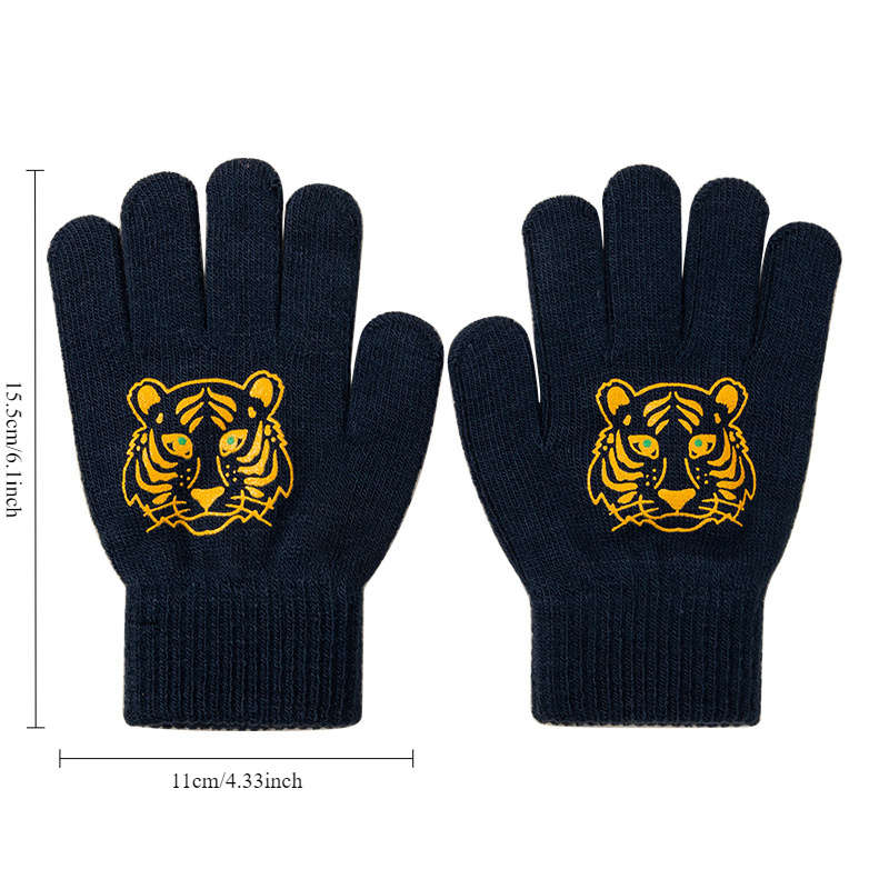 1 Pair Gray Cat Warm Gloves