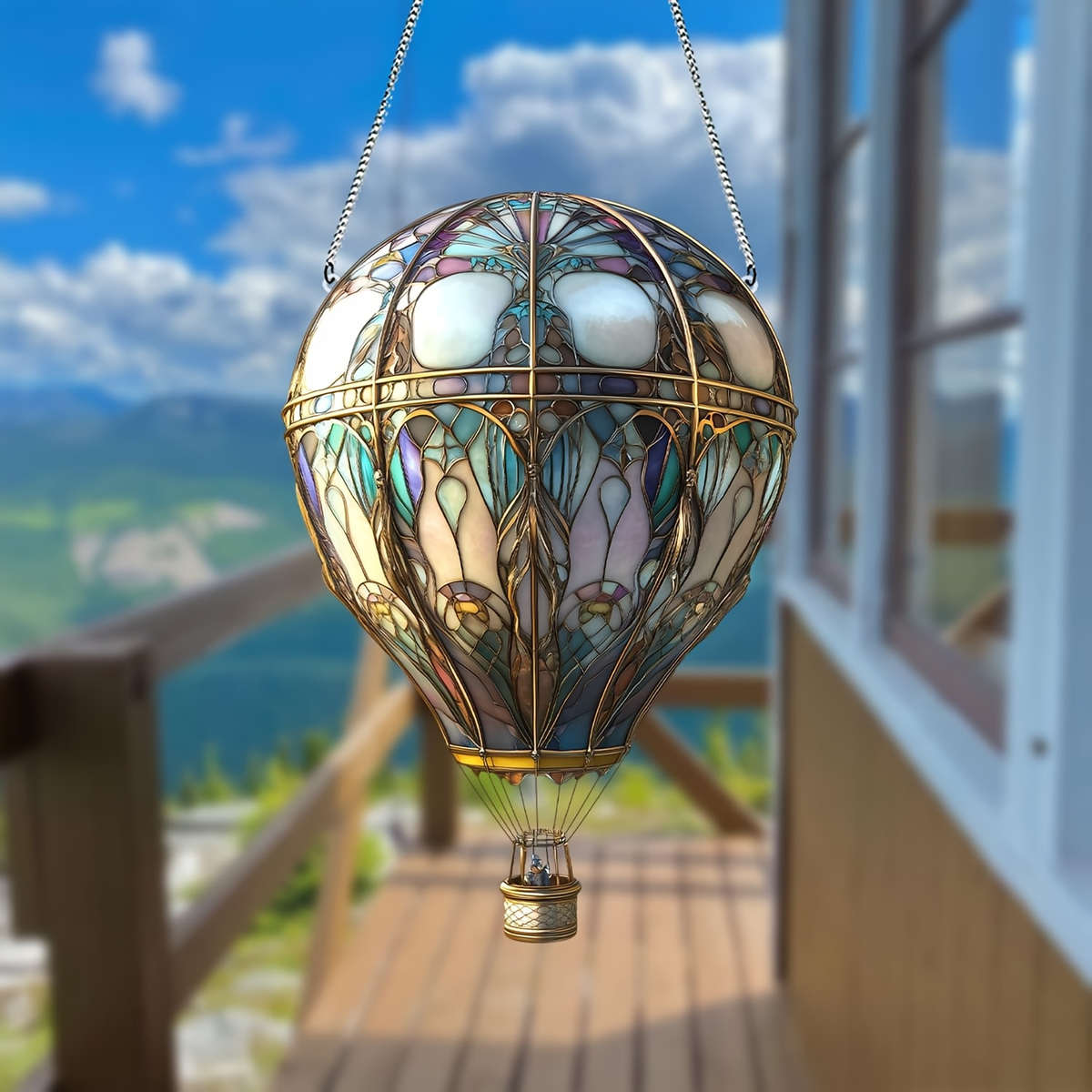 2D Flat plane hot air balloon sunbather animal theme earth day decoration home ga