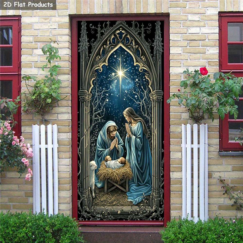 1pc 76.96x199.9cm Jesus Christian Themed Stickers