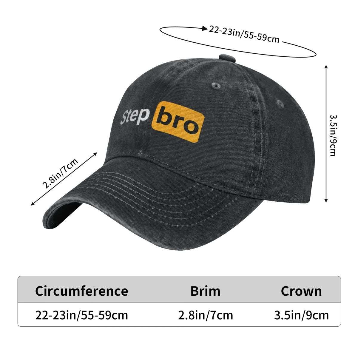 Step Bro Funny Novelty Baseball Cap Distressed Denim-Style Adjustable Snapback Ligh