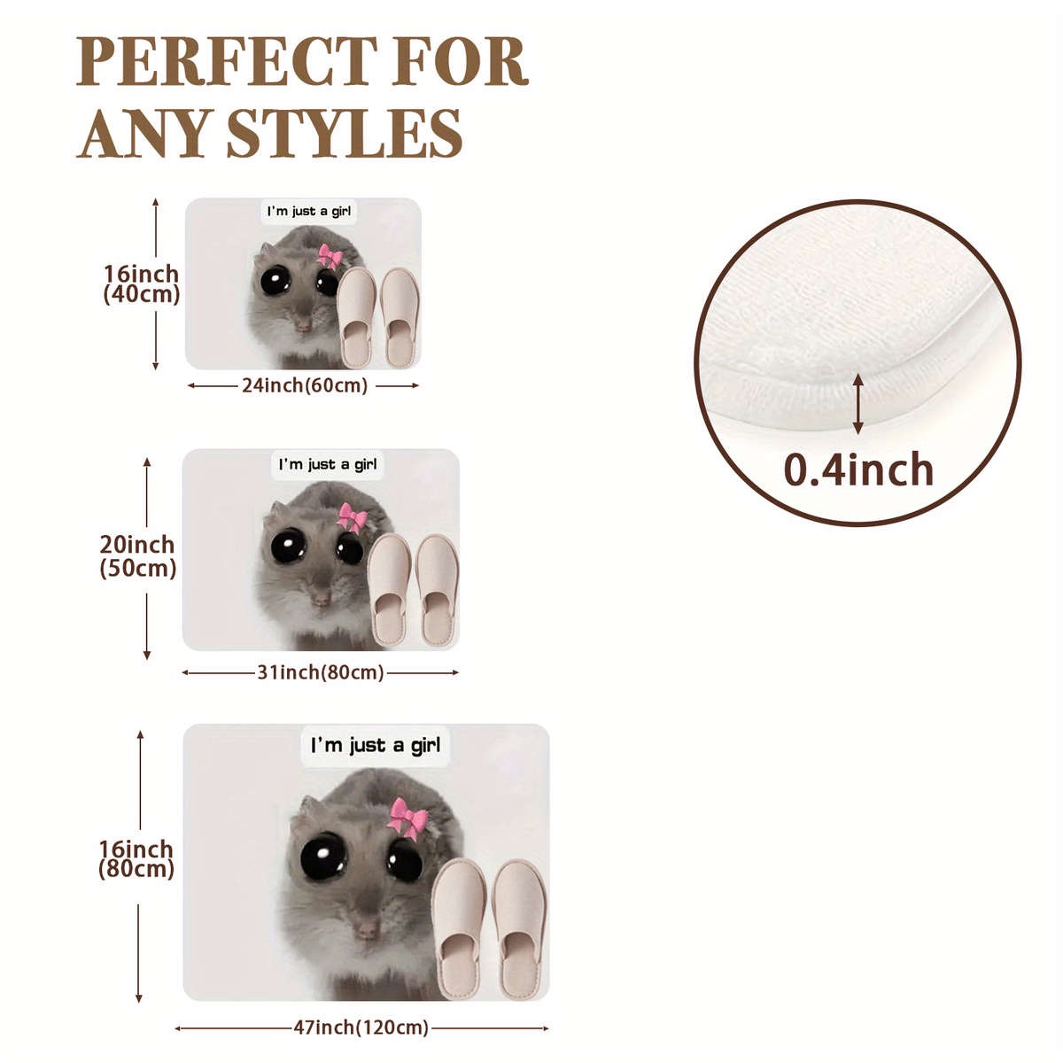 1Pc 15.75x23.62inch 40x60cm Floor Mat