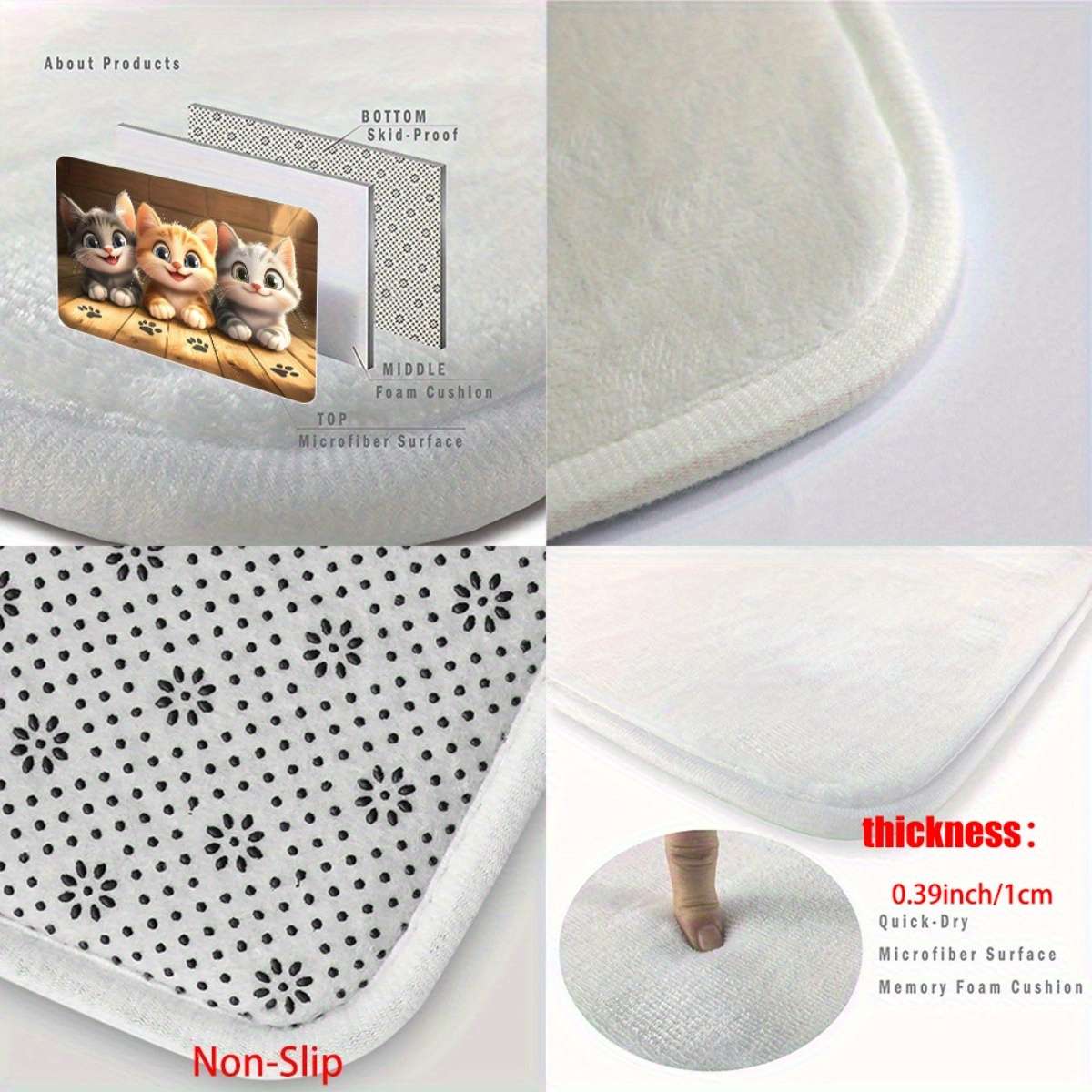 1Pc 15.75x23.62inch 40x60cm Floor Mat