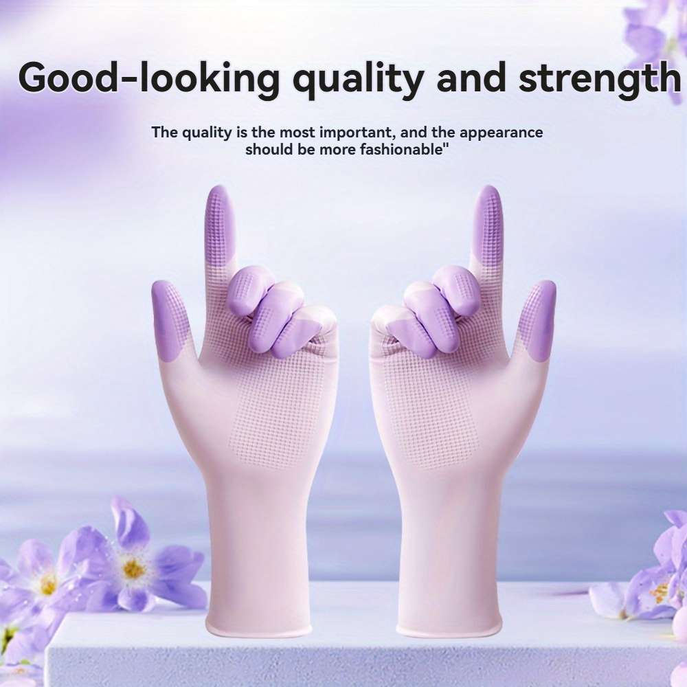 1 Pair Green Size M Household Cleaning Gloves