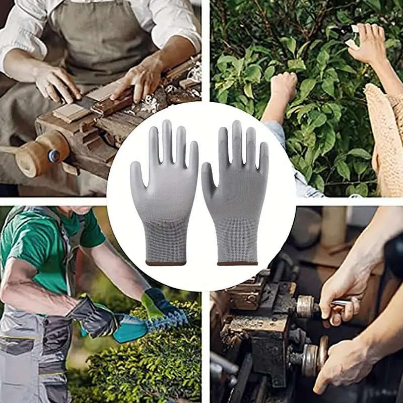 10pcs Outdoor Multifunctional Gray Gloves Size S Anti-slip and Wear-resistant Suitable for Gardening