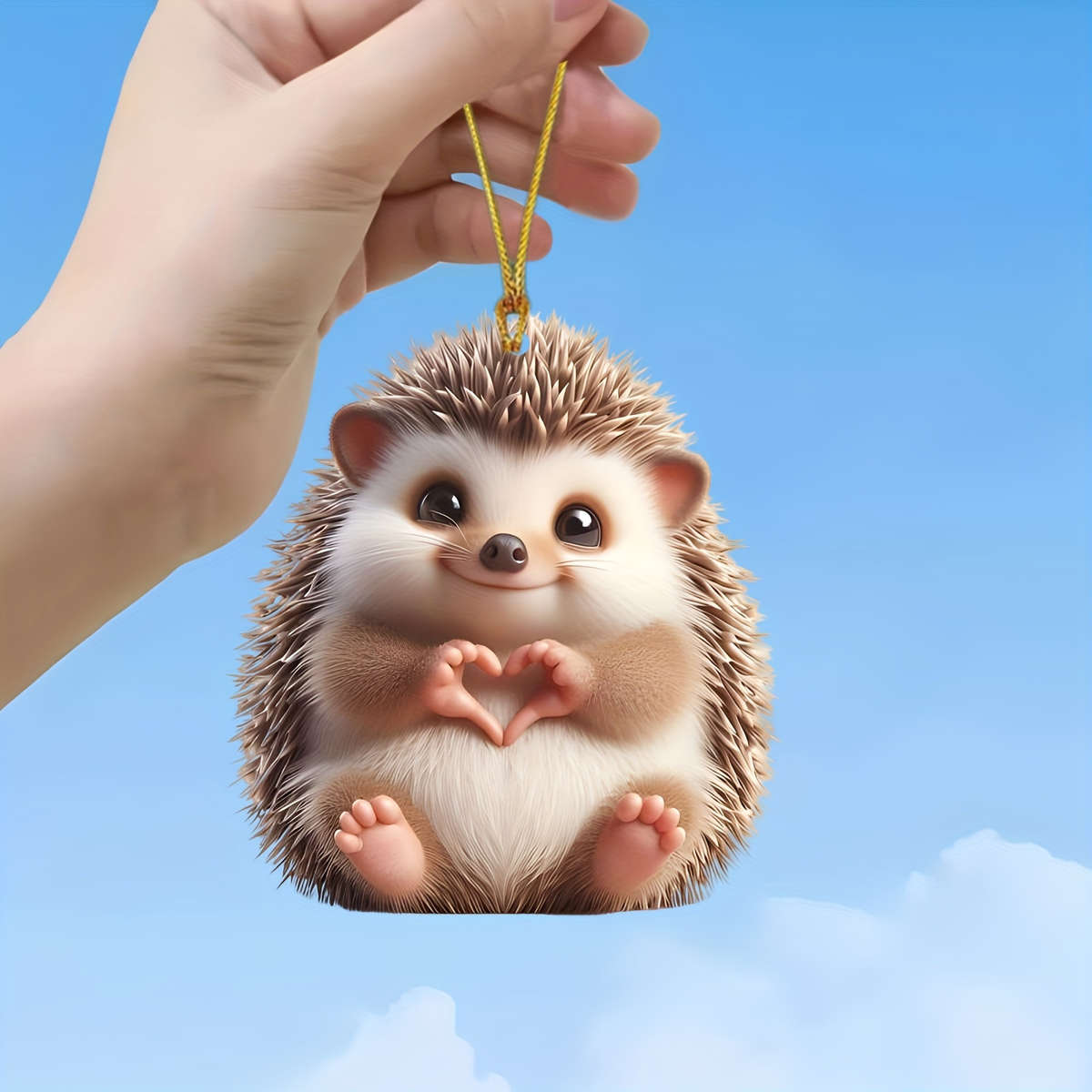 2D Flat Acrylic Hedgehog Crystal Pendant