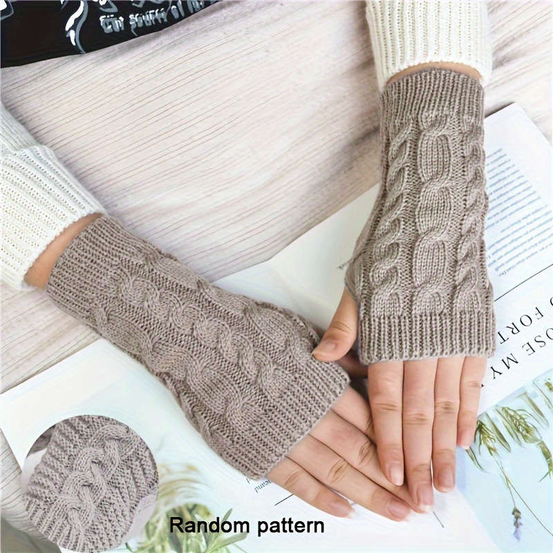 1 Pair Light Grey Warm Gloves