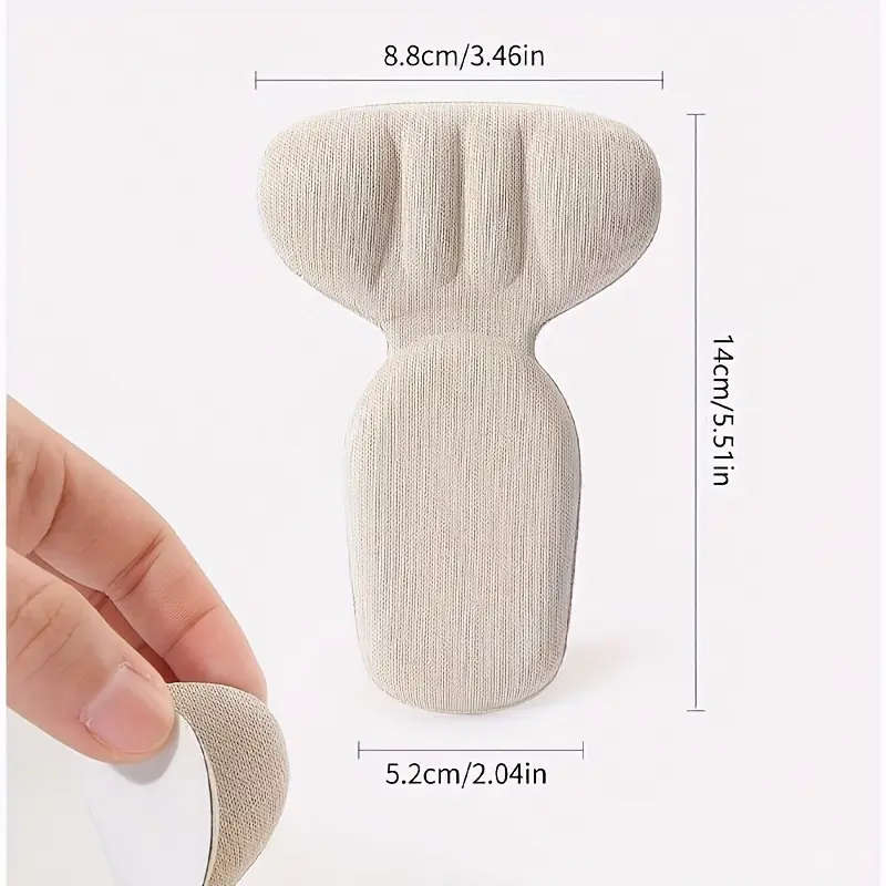 2pcs Beige Memory Foam T-Shaped High Heel Insoles for Women Non-Slip Comfort Half Pads with Arch Hee