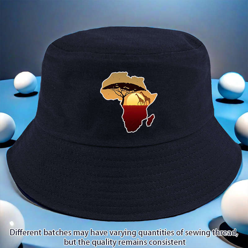 African Landscape Bucket Hat With Sunset Acacia Tree Design C Lightweight Versatile And