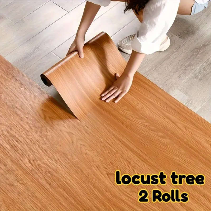 2 Rolls Of Luxury Vintage Wood Grain Flooring