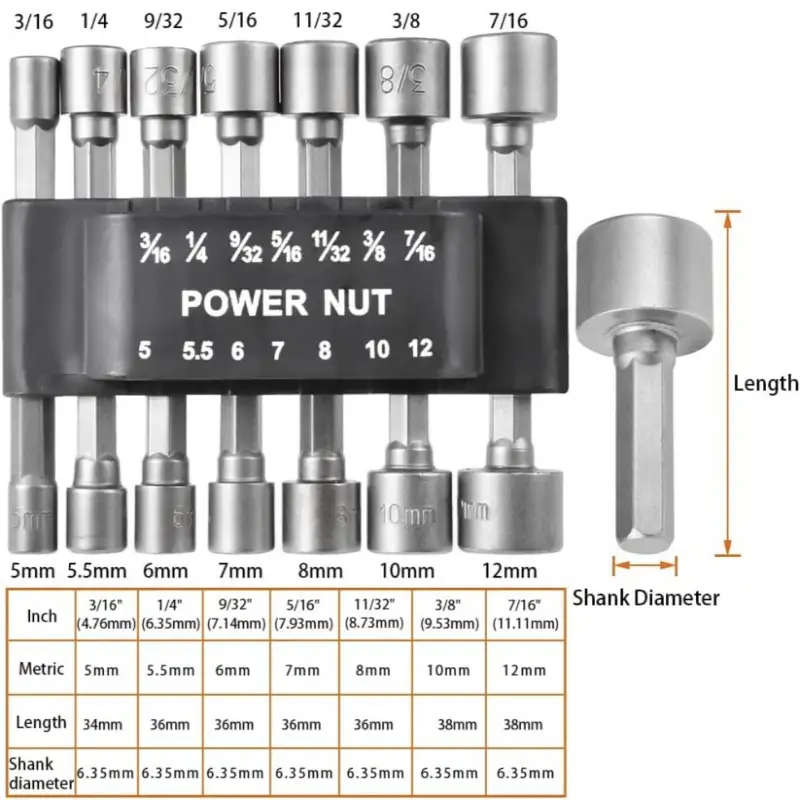 High Torque 14-Piece CR-V Steel Socket Set