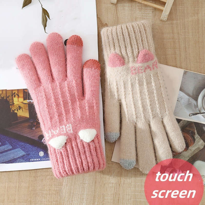 1 Pair Gray Warm Gloves