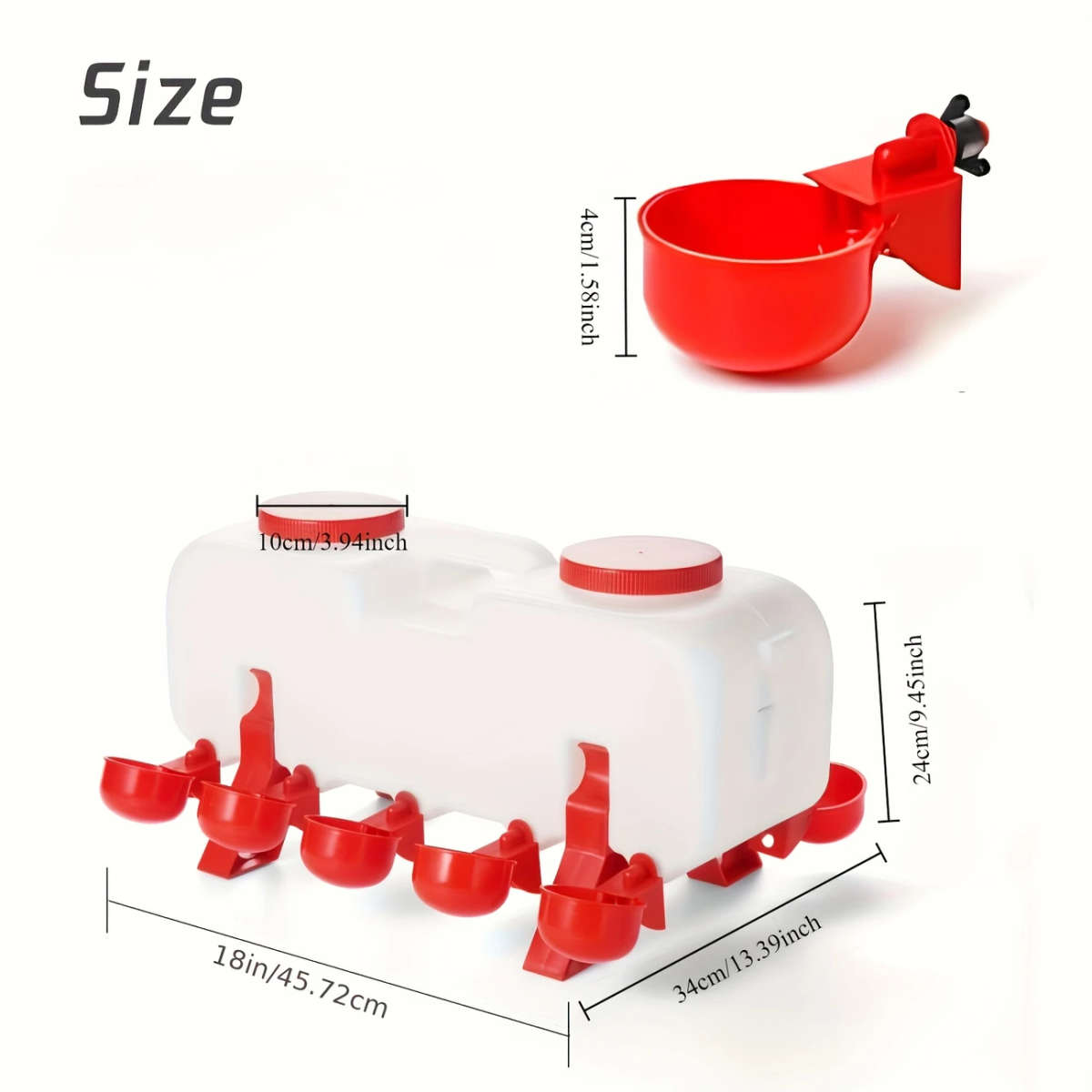 Large capacity double row poultry drinker