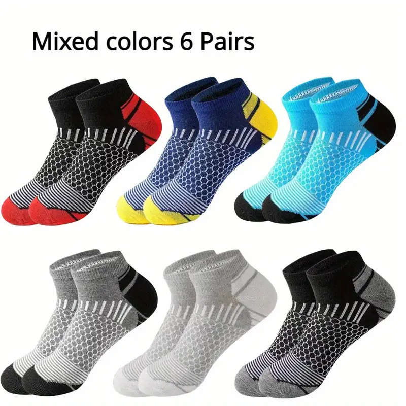 6 Pairs Of Unisex Low-Top Athletic Socks