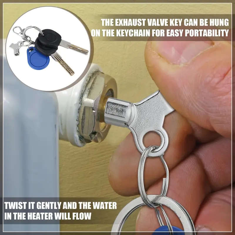 3pcs Cooling System Bleed Key Set Zinc Alloy Air Valve Key Cooling System Bleed Key