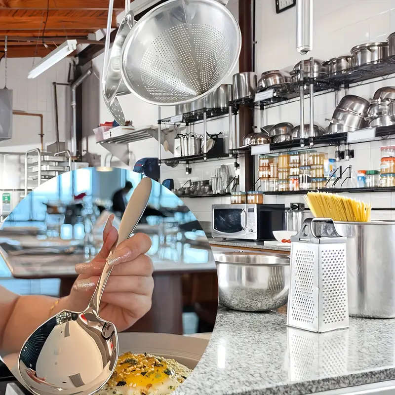 2 Piece Extra Large Stainless Steel Long Handle Serving Spoons - Durable and Thickened Design