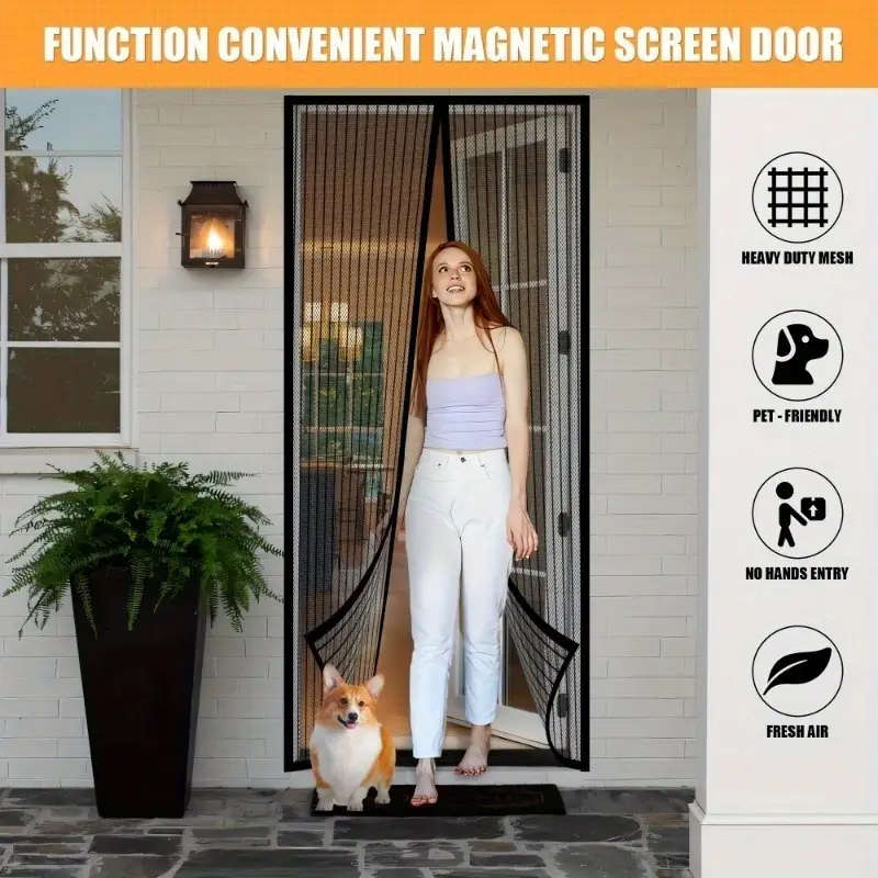 Self-Closing Magnetic Mosquito Net Door 90*210cm