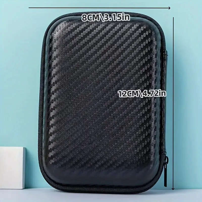 1pc Faux Leather Digital Accessories Organizer Portable Multi-Functional Zippered Pouch Compatible