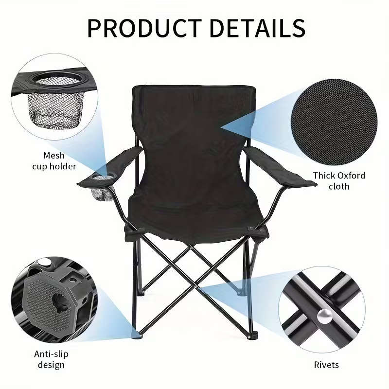 2 Heavy-Duty Folding Camping Chairs