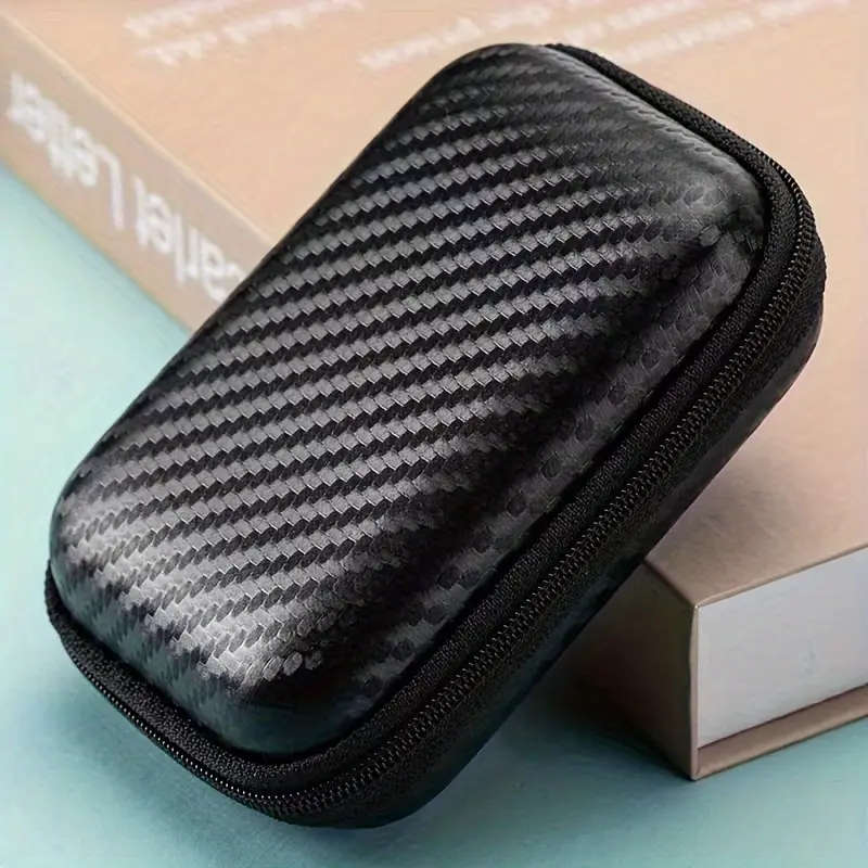 1pc Faux Leather Digital Accessories Organizer Portable Multi-Functional Zippered Pouch Compatible