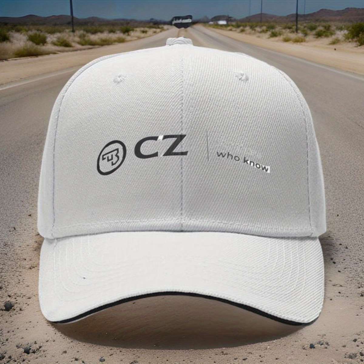 Adjustable Sports Cap Black with CZ Logo Stylish and Comfortable Headwear