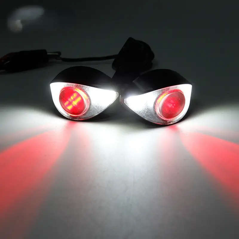 2pcs 12V White Red Mini Driving Light LED Eagle Eye Lights with Controller Daytime Running Light