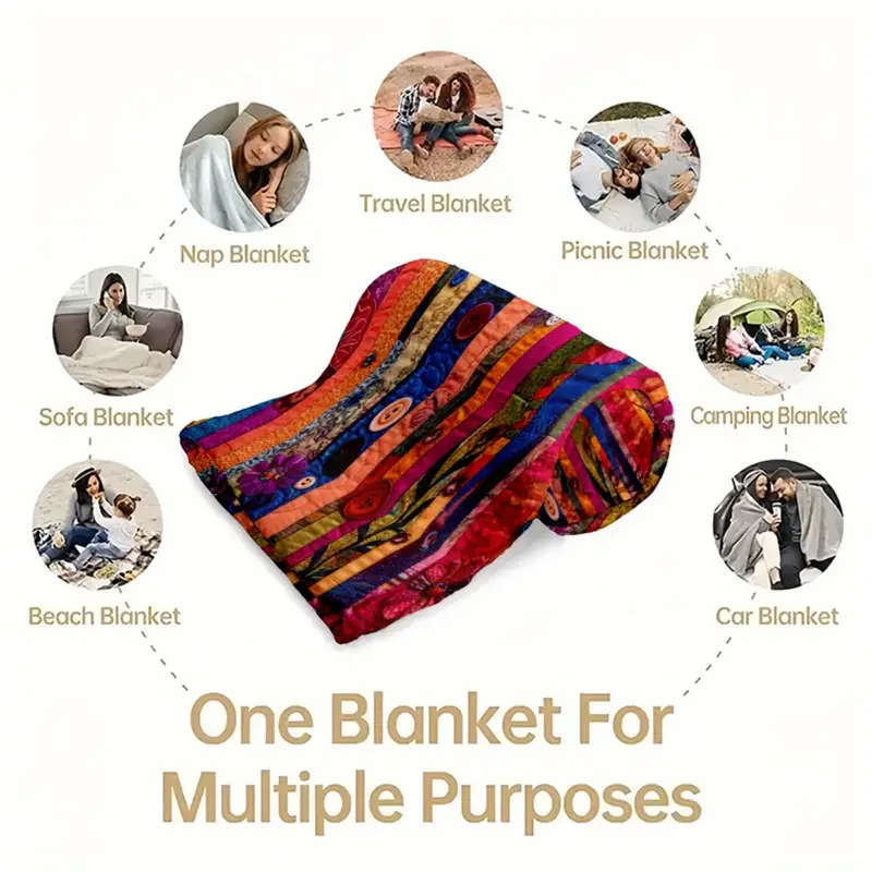 1 Bohemian Patchwork Quilt Blanket 130*150cm