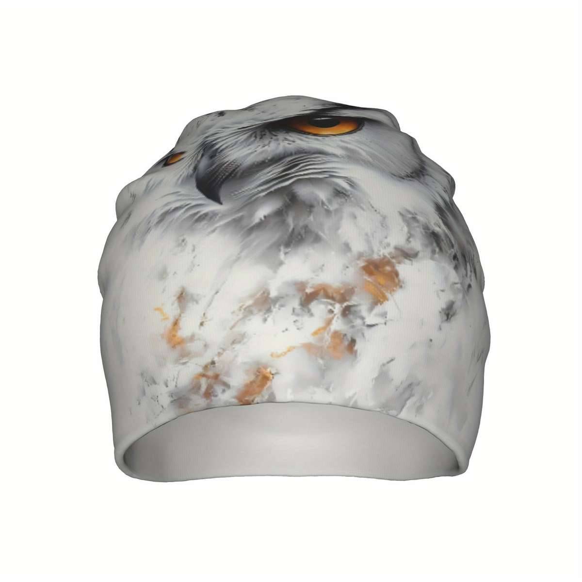 Biihudu Men'S Snowy Owl Beanie Cap Funky Knit Hat With Realistic Owl Design Soft Polyester