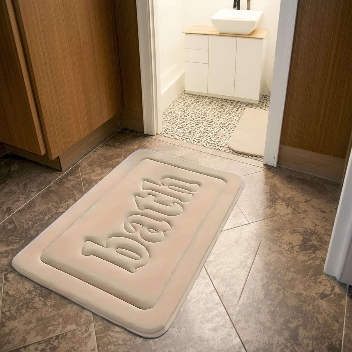 1Pc Light Gray 40x60cm 15.7x23.6inch Floor Mat