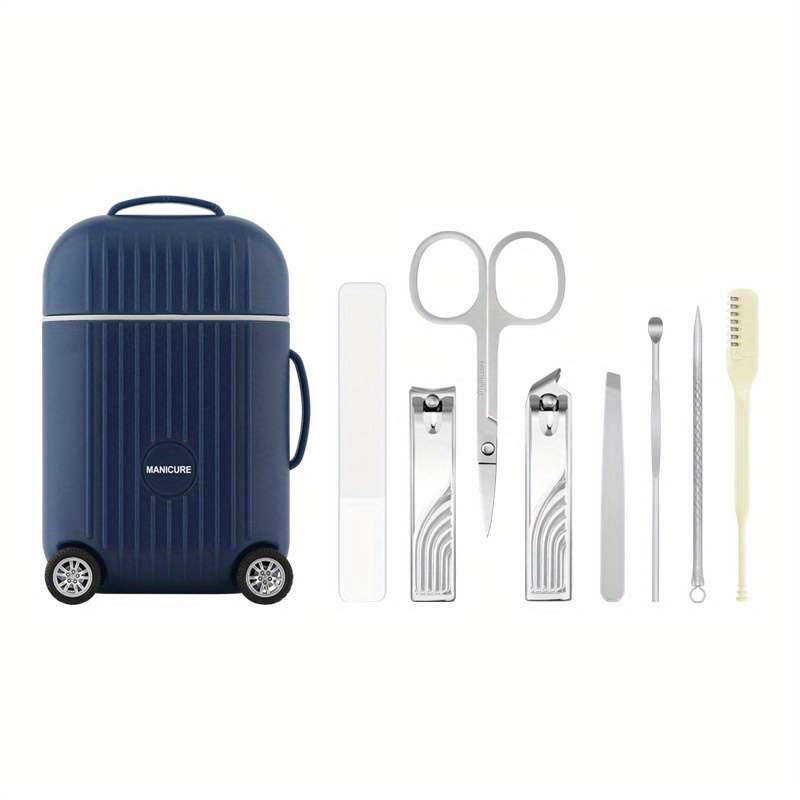 8pcs Stainless Steel Nail Clippers Set Mini Luggage Luggage Nail Clippers Set Including File