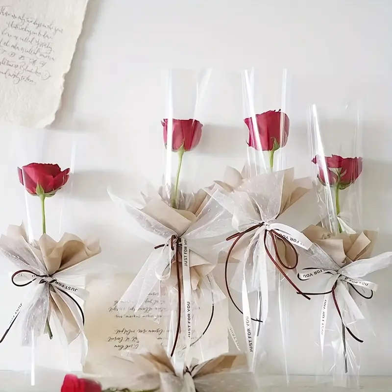 Each Pack Contains 20 Transparent Single-Flower Bags