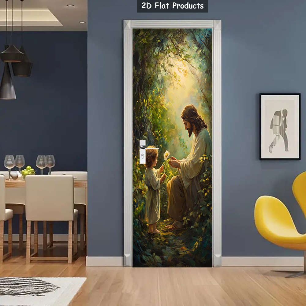 1pc 95.0x209.8cm Jesus Christian Themed Stickers