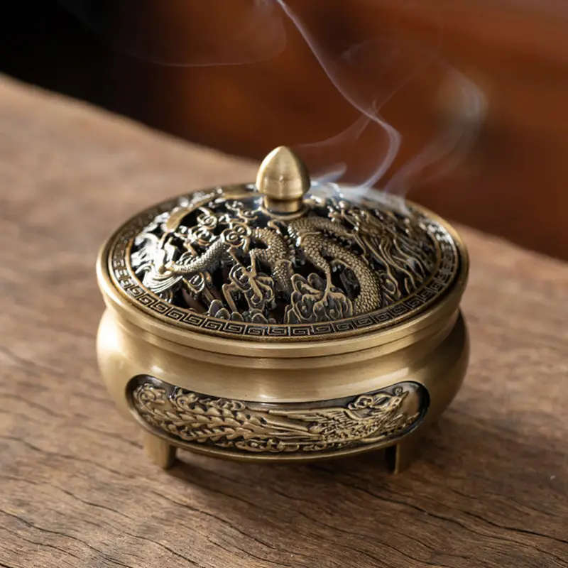 1 Piece Of Antique Style Pure Copper Incense Burner