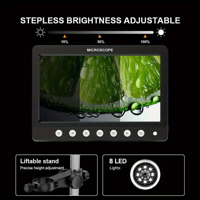 Upgraded 7" Inskam Professional Digital Microscope with 50-1200X Magnification