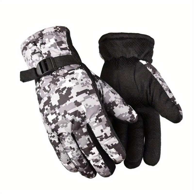 1 Pair Camouflage Grey Warm Gloves