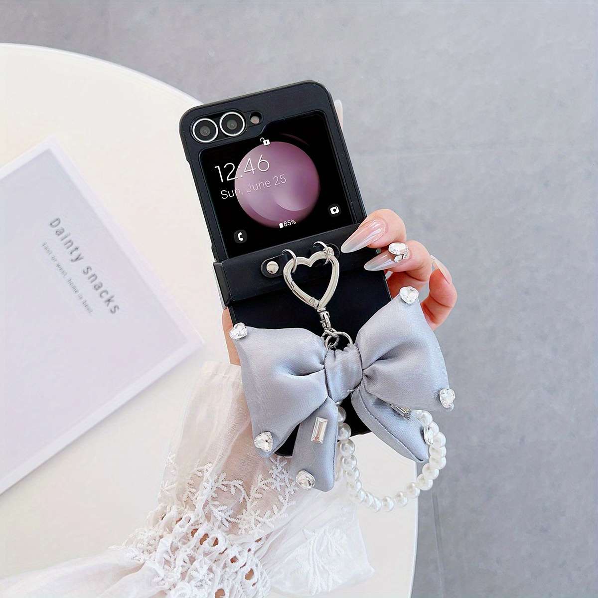 1pc Light Purple For Samsung Galaxy Z Flip 6 Phone Cases