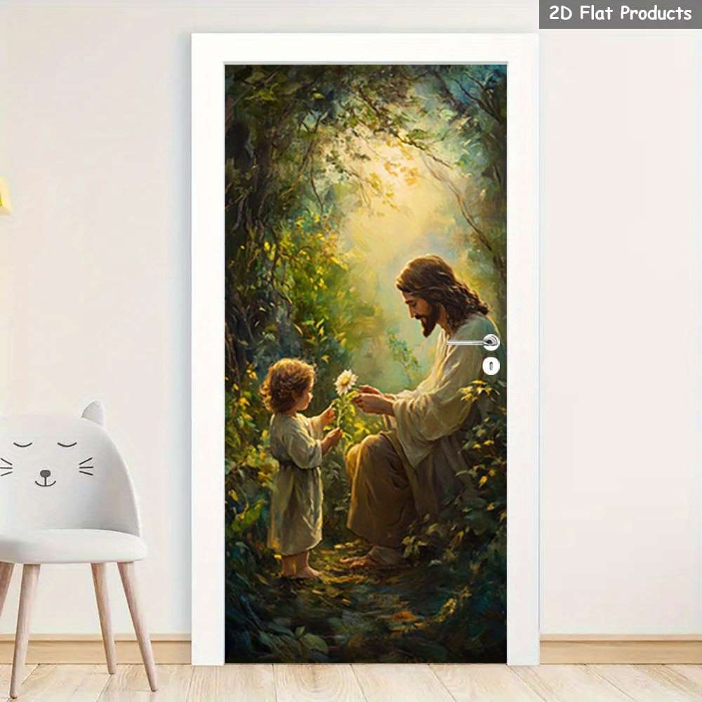 1pc 95.0x209.8cm Jesus Christian Themed Stickers