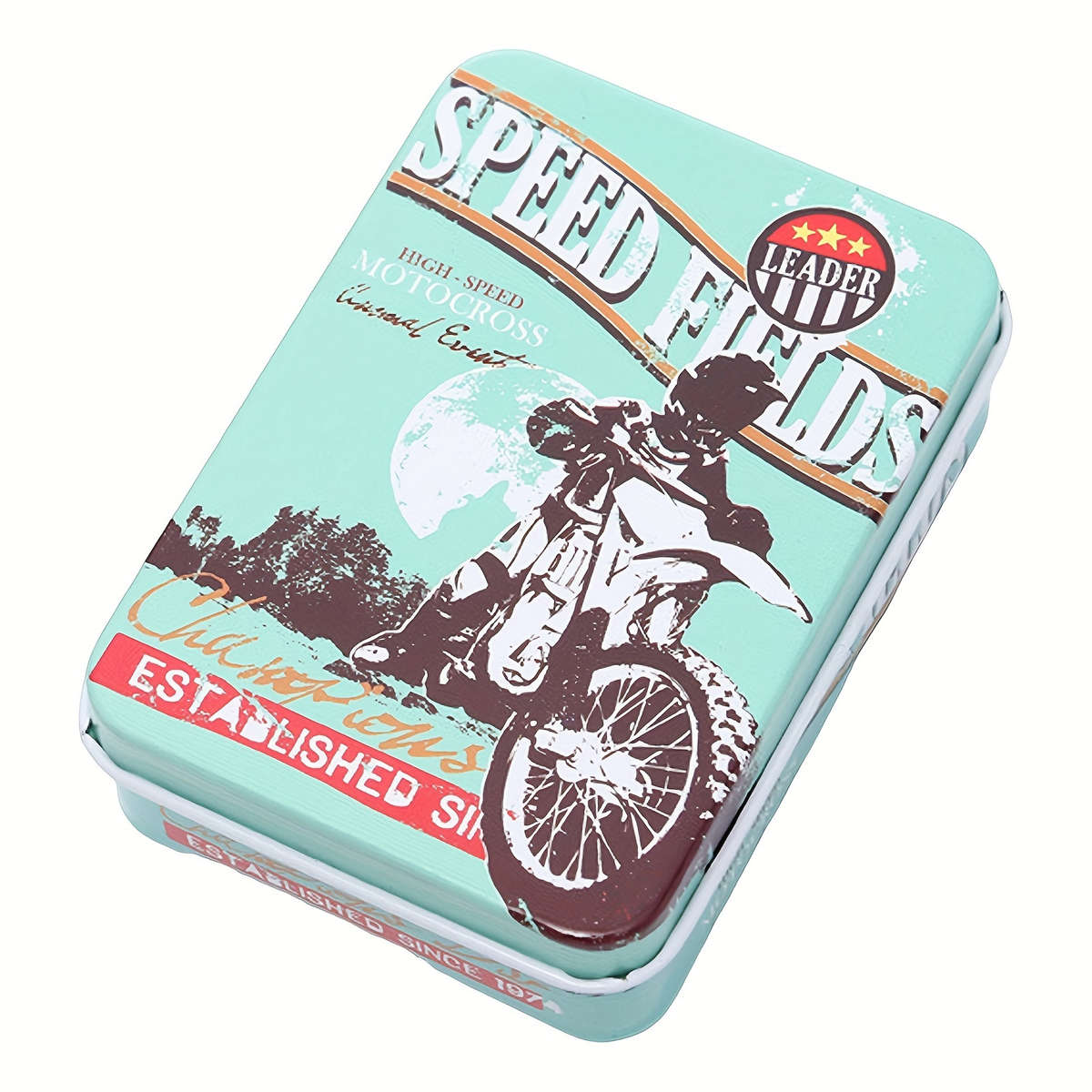 1pc Rectangular Iron Box Cartoon Mini Card Holder Hairpin Jewelry Storage Retro Design Bohemian