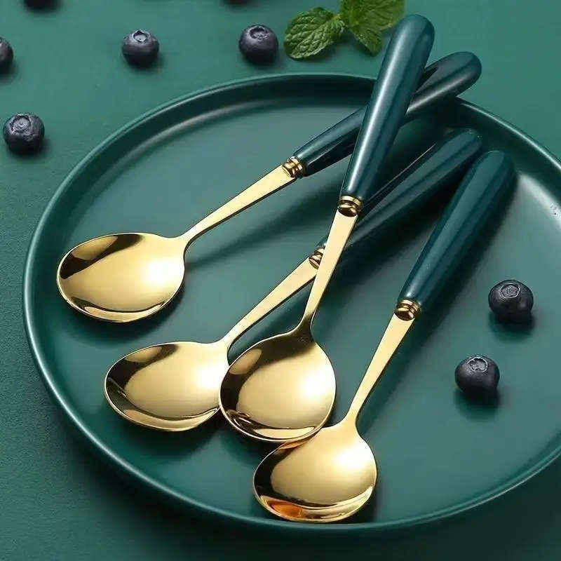 8 Piece Stainless Steel Long Handle Spoon Set
