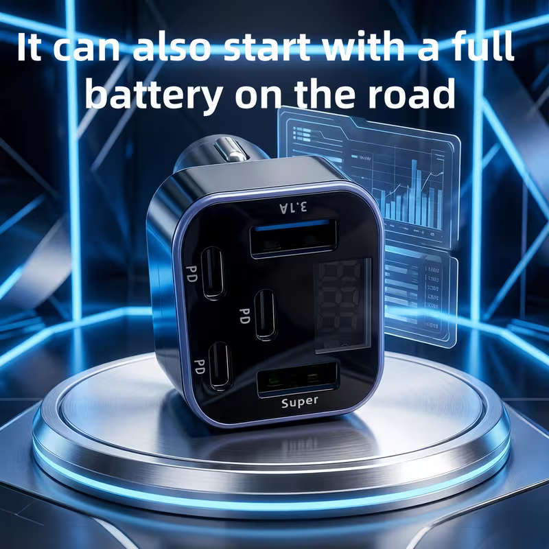 30W PD Car Charger With 5 Quick Charging Ports