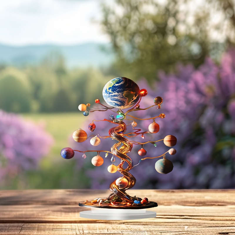 1pc 2D Flat   Acrylic Ornament A Flat Decorative Piece Earth Two-Dimensional Flat Desktop Decor